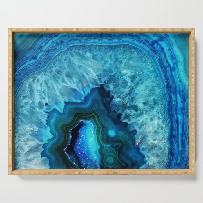 Bright Blue Agate Serving Tray