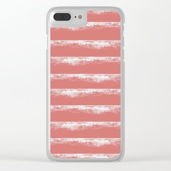 Irregular Stripes Coral Clear iPhone Case