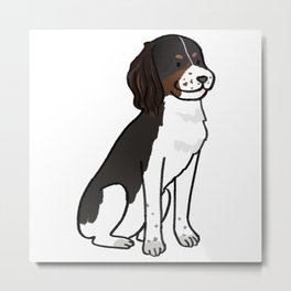 Cute spaniel dog illustration Metal Print | Pupper, Mix, Blackandwhite, Drawing, Mixeddog, Doglover, Doggo, Cartoon, Goodboy, Cutedog 