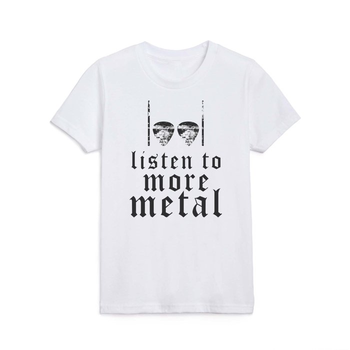 Music Listen To More Heavy Metal Guitar Picks Drumsticks Kids T Shirt