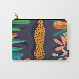 Cheetah walking in the wild Carry-All Pouch | Decorative, Graphic, Jungle, Floral, Background, Cheetah, Nature, Palm, Savannah, Leopard 