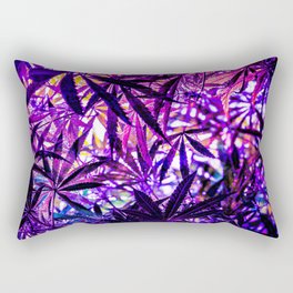 Under a Purple Blanket of Cannabis Leaves Rectangular Pillow