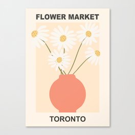 Flower Market | Toronto, Ontario | Floral Art Poster Canvas Print