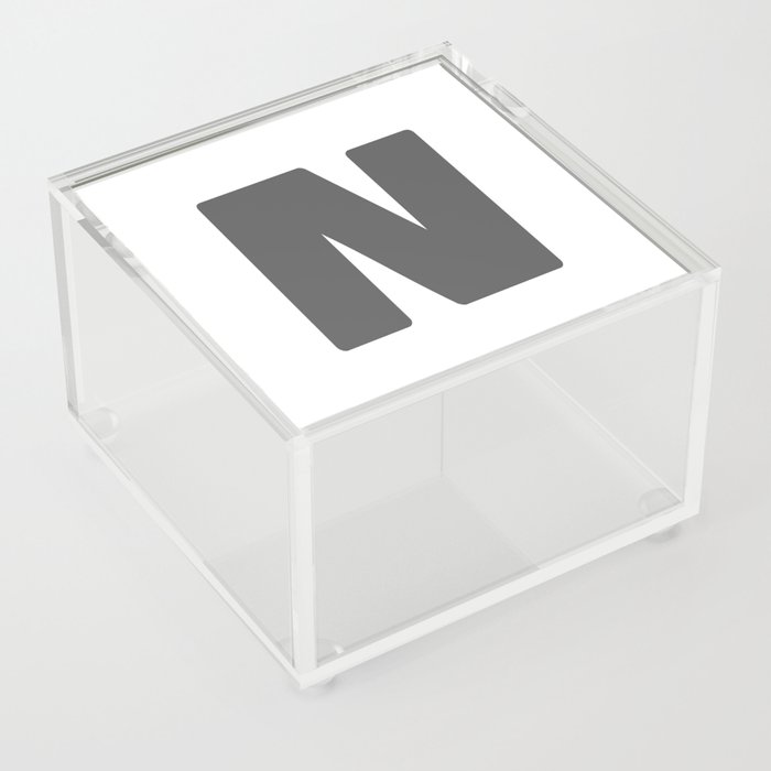 N (Grey & White Letter) Acrylic Box