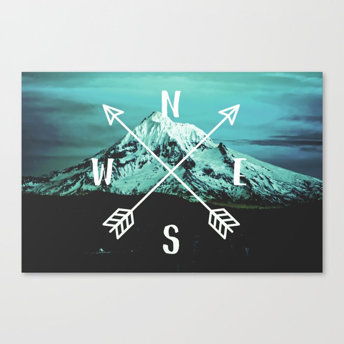 Turquoise Mountain Compass Canvas Print