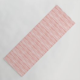 Red Hand-Drawn Pinstripes Yoga Mat