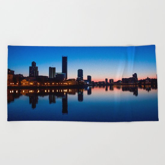 Night city Beach Towel