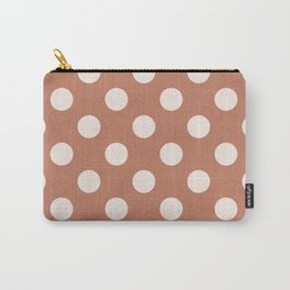 Brown & Ivory Spotted Print Carry-All Pouch