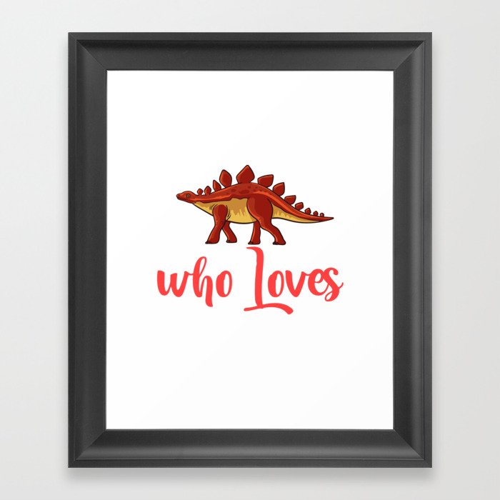 Stegosaurus Dinosaur Fossil Skull Skeleton Framed Art Print