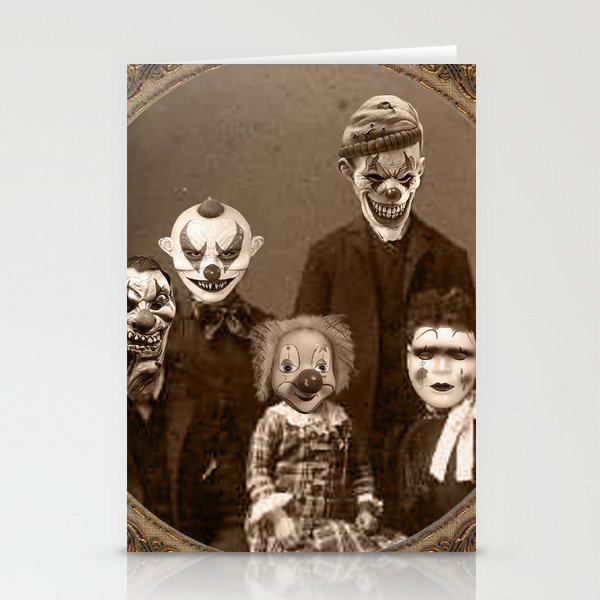 Creepy Clown Family Halloween Stationery Cards