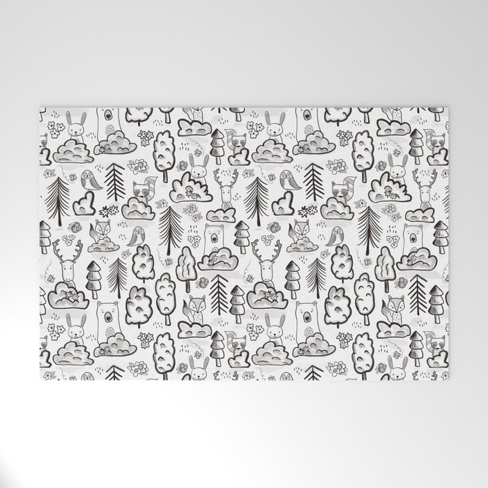 Woodland Animals Large Welcome Mat