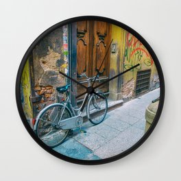 Bologna Bike - Silver Wall Clock