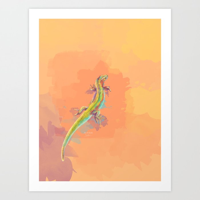 Desert Colors - Lizard Illustration Art Print