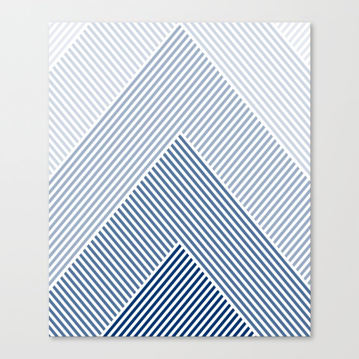 Blue Shades Lines  Canvas Print