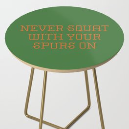 Cautious Squatting, Green Side Table