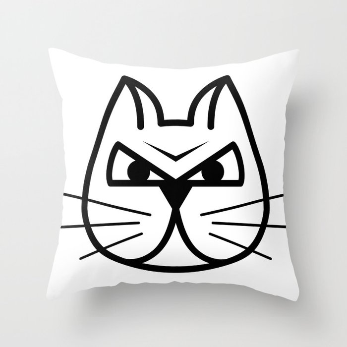 Mad Kitty Throw Pillow