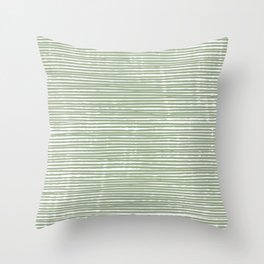 Abstract Stripes, Sage Green, Boho Wall Art Throw Pillow