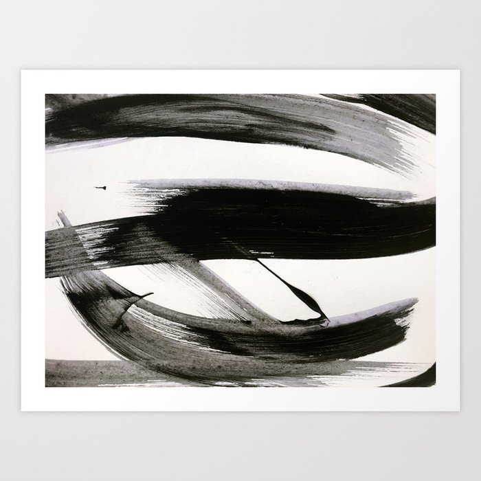 Brushstroke 9: a bold, minimal, black and white abstract piece Kunstdrucke Brushstroke 9: a bold, minimal, black and white abstract piece Kunstdrucke