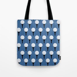 Golf Ball & Tee Pattern (Blue) Tote Bag