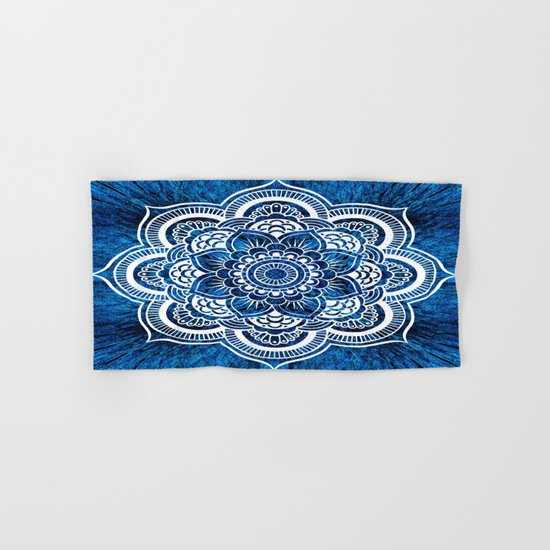 Mandala Cerulean Blue Colorburst Hand & Bath Towel