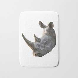 Low poly Rhinocerous Bath Mat | Species, African, Endangered, Ivory, Black, Grey, Save, Graphicdesign, Animal, The 