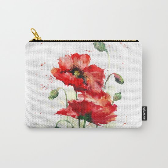 Watercolor flowers of aquarelle poppies Carry-All Pouch