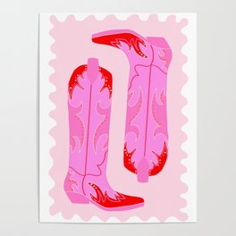 Pink Cowboy Boots Poster