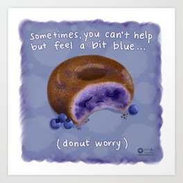 Blueberry Donut Art Print