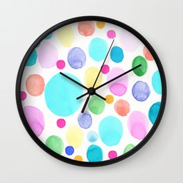 Colorful Watercolor Dots Wall Clock