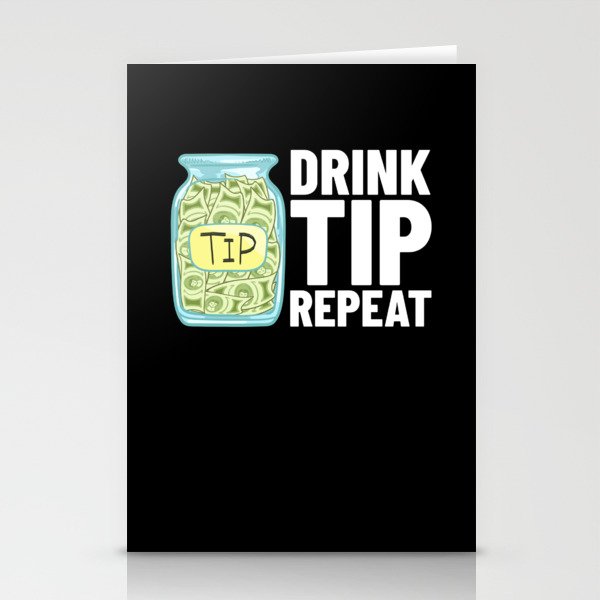 Bartending Tip Jar Tipping Bartender Stationery Cards