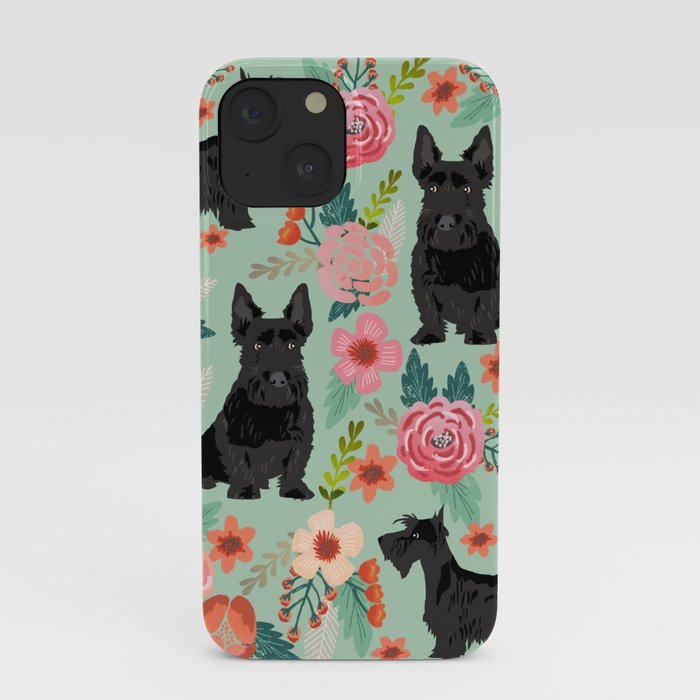 Scottish Terrier florals pet portrait dog lover gifts for scottie dog