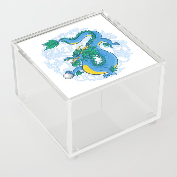 Blue Dragon with pearl Acrylic Box