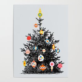 Decorated christmas tree Poster