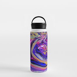 Abstract Alcohol Ink Marble Design - Colorful Swirls and Patterns Water Bottle