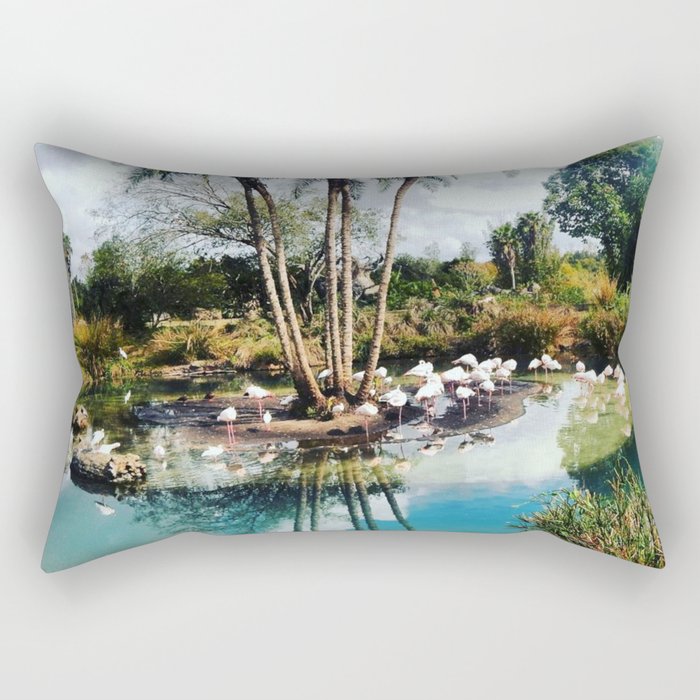 Flamingo Lagoon Rectangular Pillow