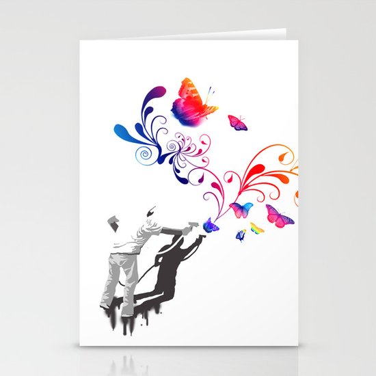 Nature's comeback graffiti Stationery Cards