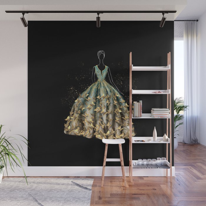 Evening Gown Fashion Illustration #3 Wall Mural