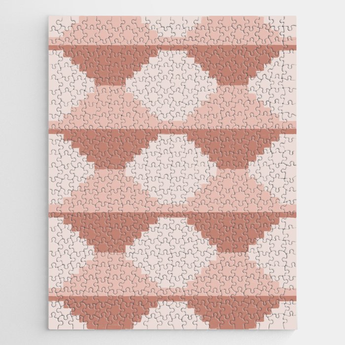 Soft Blush Pink Kilim Pattern Jigsaw Puzzle