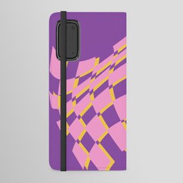 Abstract warped checkerboard grid 3 Android Wallet Case