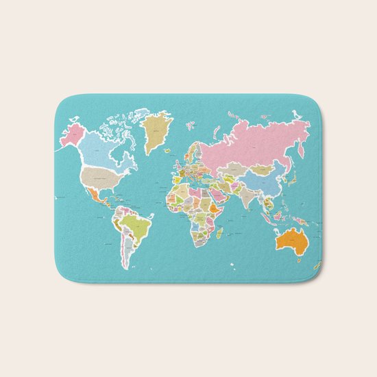 Map Print Bath Mat