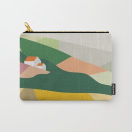 Patchwork Fields Carry-All Pouch | Gray, Country, Farm, Yellow, Hills, Landscape, Patchwork, Countryside, Graphicdesign, Green 
