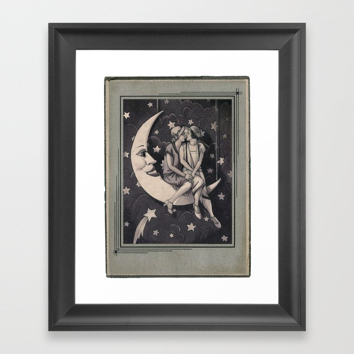 Luna de papel Framed Art Print