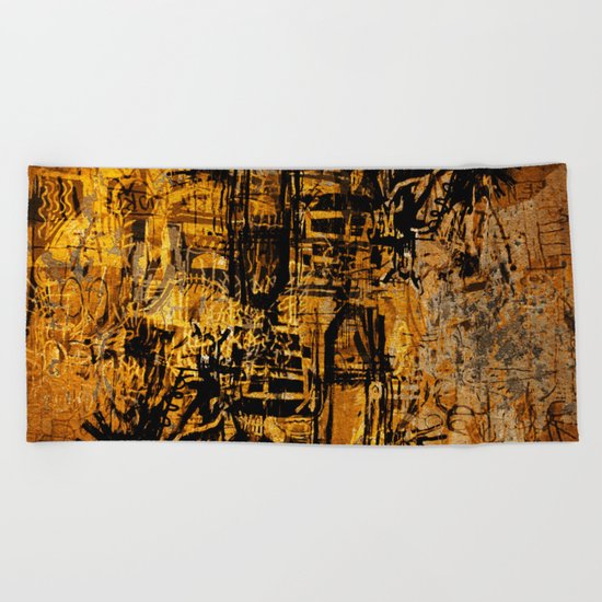 Thinking Yellow Beach Towel