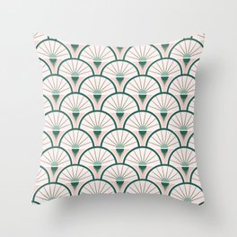 Art Deco Fan Throw Pillow