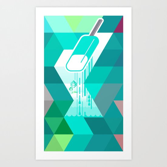 Blue Raspberry Popsicle Art Print