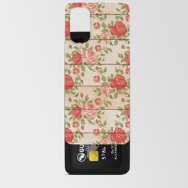 Shabby wooden and flowers art Android Card Case
