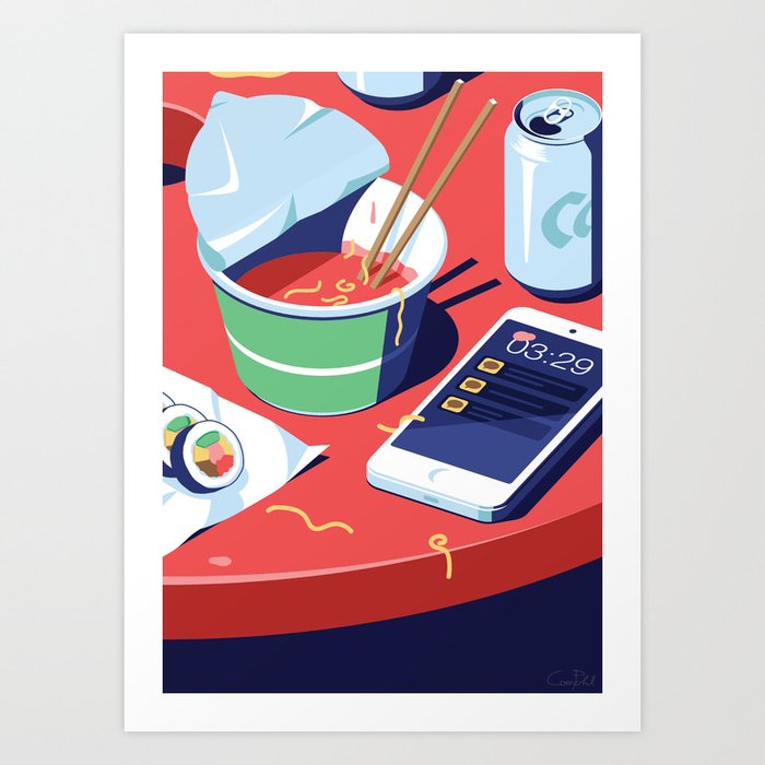 A night out in Seoul - Part 10 - Convenient Store Dinner Art Print