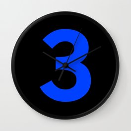 Number 3 (Blue & Black) Wall Clock