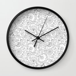 Fly EYES - Patterns GRAY - flowers, floral Wall Clock