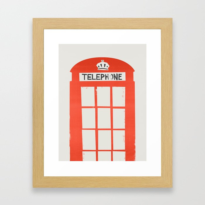 Red London Telephone Box Framed Art Print